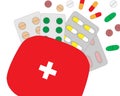 Medicine and health first aid kit illustration